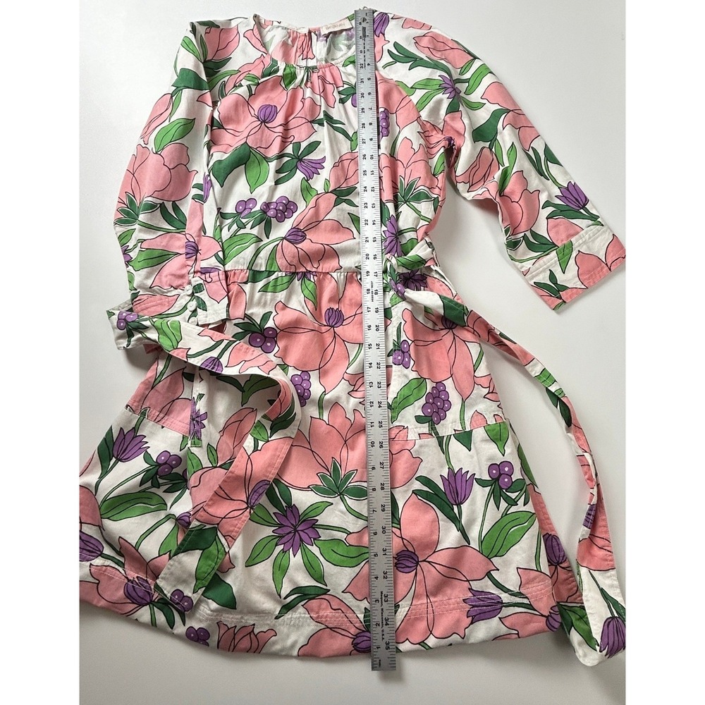 Banjanan White Pink Floral Cotton Tie Waist Dress Pockets Size M‎ - Picture 8 of 16